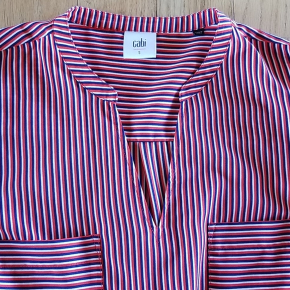 CAbi Tops - CAbi Red, White and Blue Stripe Top